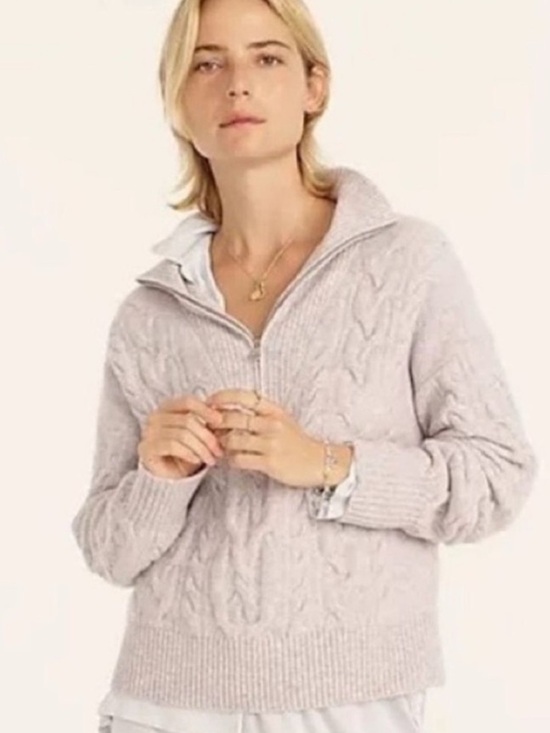 J. Crew Sweaters - J.Crew Cable-Knit Half-Zip Sweater in Supersoft Yarn, medium